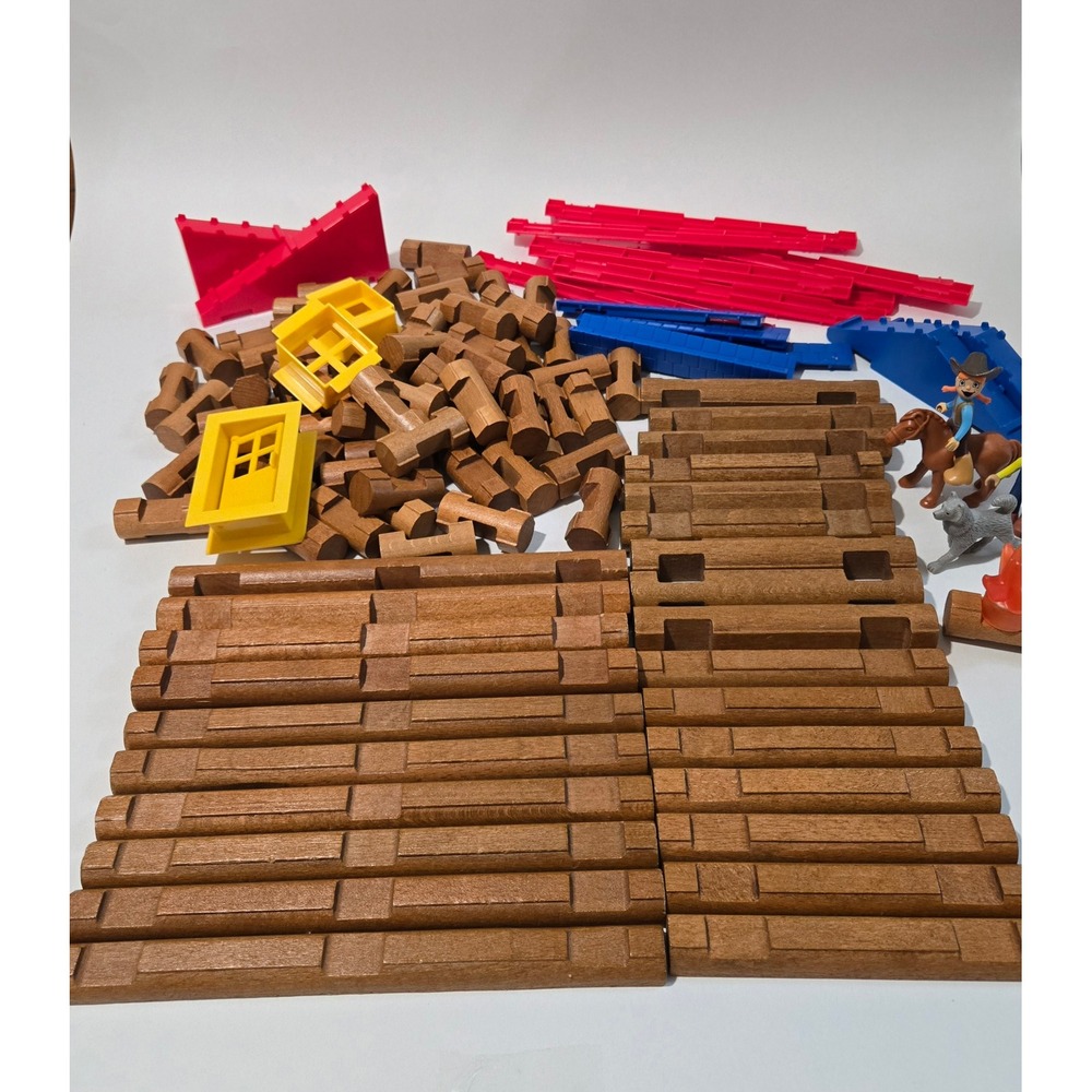Lincoln Logs Country Campfire Ranch Real Wood Building Set with Collector Tin